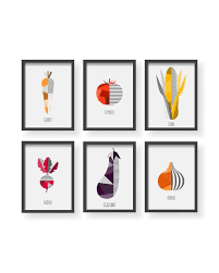 Vegetable Print Set Of 6 Geometric Vegetable Veggie Kitchen Decor Veggies Kitchen Art Botanical Print Geometric V Abstraktnye Risunki Abstraktnoe Kartiny