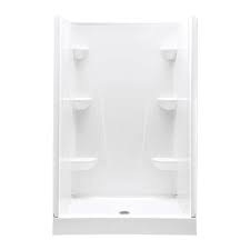 Find ada compliant shower stalls & enclosures at lowe's today. A2 A2 4834cs Aw A2 Composite 48 In L X 34 In W X 76 In H White Shower Kit In The Shower Stalls Enclosures Department At Lowes Com
