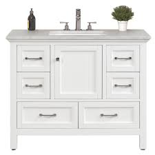 The porcelain sinks are oval and mounted under the vanity top. Eviva Britney 42 Inch Transitional White Bathroom Vanity Decors Us