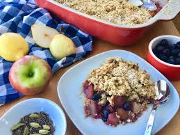 Croustade Poires Pommes Et Bleuets Recipe Food Breakfast Oatmeal