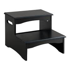 Bcc solid hardwood bench step stool with handle: Kings Brand Furniture 2 Step Black Wood Bedroom Step Stool 5211r The Home Depot