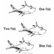 Try our free one fish two fish red fish blue fish bonus activities. One Fish Two Fish Coloring Pages Blue Fish Red Fish Xcolorings Com