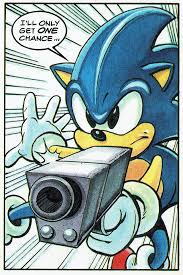 Sonichedgeblog Sonic Steals An Eggrobo S Blaster From Fleetway S Sonic The Comic Issue 53 From The Story Disaster Sonic Classic Sonic Comic Book Panels