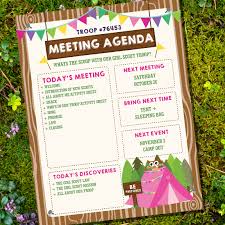 boy and girl scout meeting agenda kaper chart merit badges