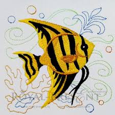 Grab your free tropical fish pattern here. Free Machine Embroidery Design Marine Fish By Royal Present