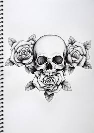 Black And White Skull And Rose Tattoos Via Skull And Roses Tattoo Nick Davis Artist Tattoo Templates Rose Tattoos Skull Tattoo Design