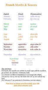 French Of The Day The Months And Seasons Basic French Words French Language Lessons How To Speak French