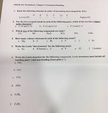Work power and energy worksheets answers. Solved Chem 101 Worksheet Chapter 9 Chemical Bonding 1 Chegg Com