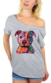 Awkwardstyles Pitbull Colorful Off Shoulder Tops T Shirt
