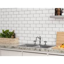 White subway tile backsplash black grout. Bright White Ice Beveled Ceramic Wall Tile 3 X 6 100132455 Floor And Decor