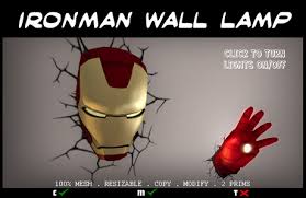 Miracle avengers wall lamp iron man hulk spider man hand head 3d captain america shield raytheon hammer creative wall lamp decorating light bedroom children's room (spiderman head) 4.4 out of 5 stars 10. Second Life Marketplace Immeshed Ironman Wall Lamp