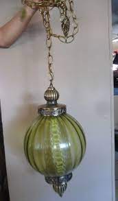 Large Green Globe Swag Lamp Vintage Round Rippled Glass Brass Hanging Light Ebay Antique Floor Lamps Antique Light Fixtures Vintage Green Glass