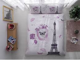 The eiffel tower was built in 1889 to celebrate the french revolution's centennial year during the exposition universelle at the champs de mars. Lilac Paris Eiffel Tower Bedding Set Quilt Duvet Cover Set Full Queen Parisienne Eiffel Tower Bedding Quilted Duvet Cover Paris Room Decor