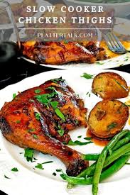 Easy Crock Pot Honey Garlic Chicken Slow Cooker Chicken Thighs Chicken Slow Cooker Recipes Chicken Crockpot Recipes