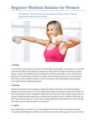 Pdf Beginner Workout Routine For Women Zaheer Khan