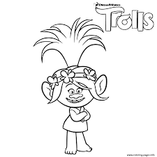 Today we have a trolls world tour coloring book compilation featuring poppy , queen barb , chaz , hickory and biggie. Trolls Poppy Troll Coloring Pages Printable