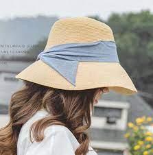 Blue Bow Sun Hat For Women Summer Straw Wide Brim Hat For Uv Sun Protection Sun Hats For Women Hats For Women Hat Fashion