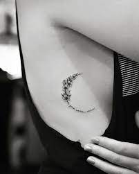 Moon Tattoo On Rib Tattoos Body Art Tattoos Moon Tattoos For Women