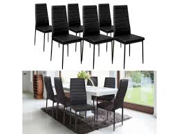 Indispensable et incontournable, la chaise allie fonctionnalité et esthétisme. Lot De 6 Chaises Romane Noires Pour Salle A Manger Vente De Id Market Conforama