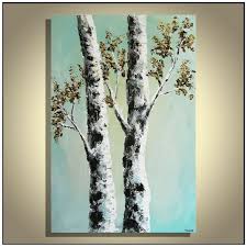 Birch Tree Wall Art Canvas Birch Tree Painting Landscape Painting Modern Wall Art Contemporary Decor Original Abstract Painting On Canvas 24 X 3 Birch Tree Art Tree Painting Tree Art