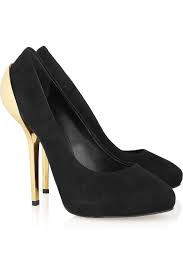 Black And Gold Pumps Black Metal Heel Suede Pumps Giuseppe Zanotti Heels Suede Pumps Pumps