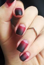 Black And Red Ombre Nails Matte 50 Half Moon Nail Art Ideas Cuded Moon Nails Half Moon Nails Ombre Nails