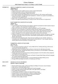 marketing associate manager resume