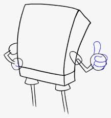Draw a vertical rectangle with squiggly lines to make the head. How To Draw Spongebob Drawing Png Image Transparent Png Free Download On Seekpng