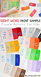 Sight Word Paint Sample Puzzles For Kids Sight Words Kindergarten Paint Samples Learning Sight Words