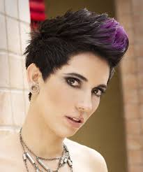 Once purple hairstyle was treated as a cranky custom, but now a days it is a symbol this year shaggy short hair style with light purple pastel colored hair looks stylish and fashionable. Short Straight Purple Hairstyle With Purple Highlights
