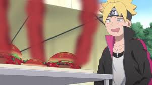 I saw this on Twitter. I love Boruto's facial reactions with this spicy  Burger😂 : r/Boruto