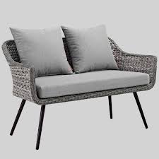 Vintage style with a bohemian chic look! Endeavor Outdoor Patio Wicker Rattan Loveseat Gray Modway Target