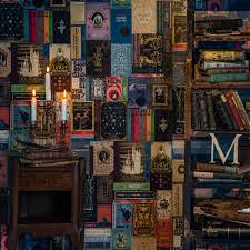 I just finished reading lizzy & jane by katherine. Hogwarts Library Book Covers Wallpaper Wallpaper Mural Minalima