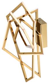 Once i had found the way to make the pattern, it was super fast to make… dress up your plain ikea regolit lamp shade using tracing paper. Gold Stainless Steel Geometric Frame Wall Sconce Modern Wall Sconces By Design Living Houzz