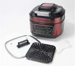 Powerxl 1550w 6 Qt 12 In 1 Grill Air Fryer Combo With Glass Lid Qvc Com Air Fryer Grilling Indoor Grill