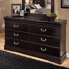 Then, pile on bedding in dark tones for a moody effect. Ashley Furniture Signature Design Esmarelda Dresser 6 Drawer Faux Marble Top Dark Merlot Ashley Furniture Bedroom Furniture Dresser Design