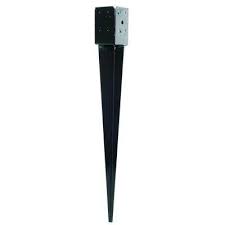 12 Gauge Black Powder Coated E Z Spike Fence Post Repair Diy Fence Home Depot