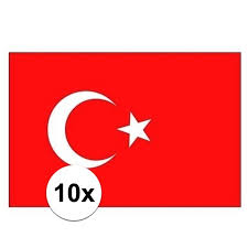 De turkse vlag is een éénkleurige vlag met een witte ster en een halve maan. 10x Stuks Stickertjes Van Vlag Van Turkije Fun En Feest