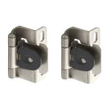 Had existing, single demountable, hinges in antique bronze. Demountable Cabinet Hinges Single Demountable Partial Wrap 1 2 Overlay Hinge Pair In Satin Nickel Amerock Bpr8719g10