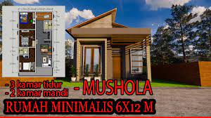 Butuh referensi desain denah rumah 3 kamar tidur 1 mushola dan garasi, kalian tidak salah mengunjungi blog ini, semua desain inspiratif kami pada desain rumah minimalis kali ini desain pembagian ruangan terdapat 3 kamar tidur + ada musholanya lho guys, seperti apa desainya ya. Desain Rumah Minimalis 6x12 M Denah Rumah 3 Kamar Tidur Ada Mushola Youtube