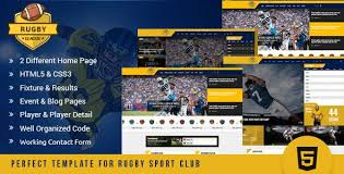 Rugby League Is A Responsive Html Rugby Club Template It Is Best Suitable For Football American Football Basketball Ba Rugby League League Table Rugby Club