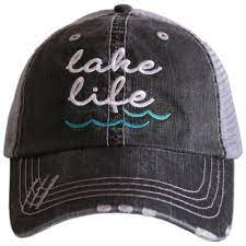 Lake Life Waves Distressed Trucker Hat Baseball Cap In 2021 Life Hat Women Trucker Trucker Hat
