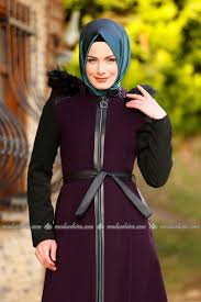 Moda Selvim Deri Detayli Kase Pardesu Pd4153 Murdum Fashion Hijab