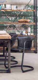Black Brown Tan Leather Industrial Dining Chairs Office Chairs Industrial Dining Chairs Dining Room Chair Industrial Black Dining Chairs