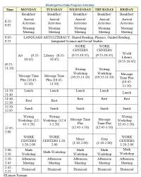 Bank Street Kindergarten Daily Program Schedule Kindergarten Schedule Kindergarten Daily Schedules Preschool Schedule