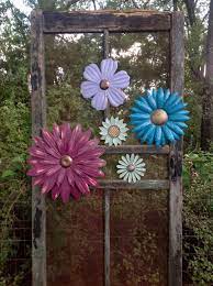 Metal Flower Fence Wall Art Enjoying Fall 5 Flowers Metal Yard Art Patio Sheshed Barn Decor Indoor Outdoor Metal Yard Art Flower Fence Yard Art