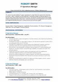 Itil resumes in toronto, on, canada. It Operations Manager Resume Samples Qwikresume