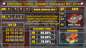 Prediksi Togel Terjitu Sydney Pools 24 Mei 2019 Sydney Poker Kelas Lima