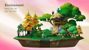 Cartoon Forest 3d Model Cartoon 3d Model 3d Assets