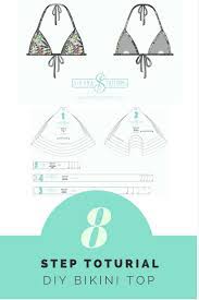 10 free swimsuit patterns for women including free patterns for bikinis, free one piece swimsuit patterns and free patterns for vintage swimsuits. Free Bikini Triangle Top Pattern How To Make It In 8 Easy Steps Sirena Patterns Bikini Diy Diy Bikini Tutorial Crochet Bikini Pattern
